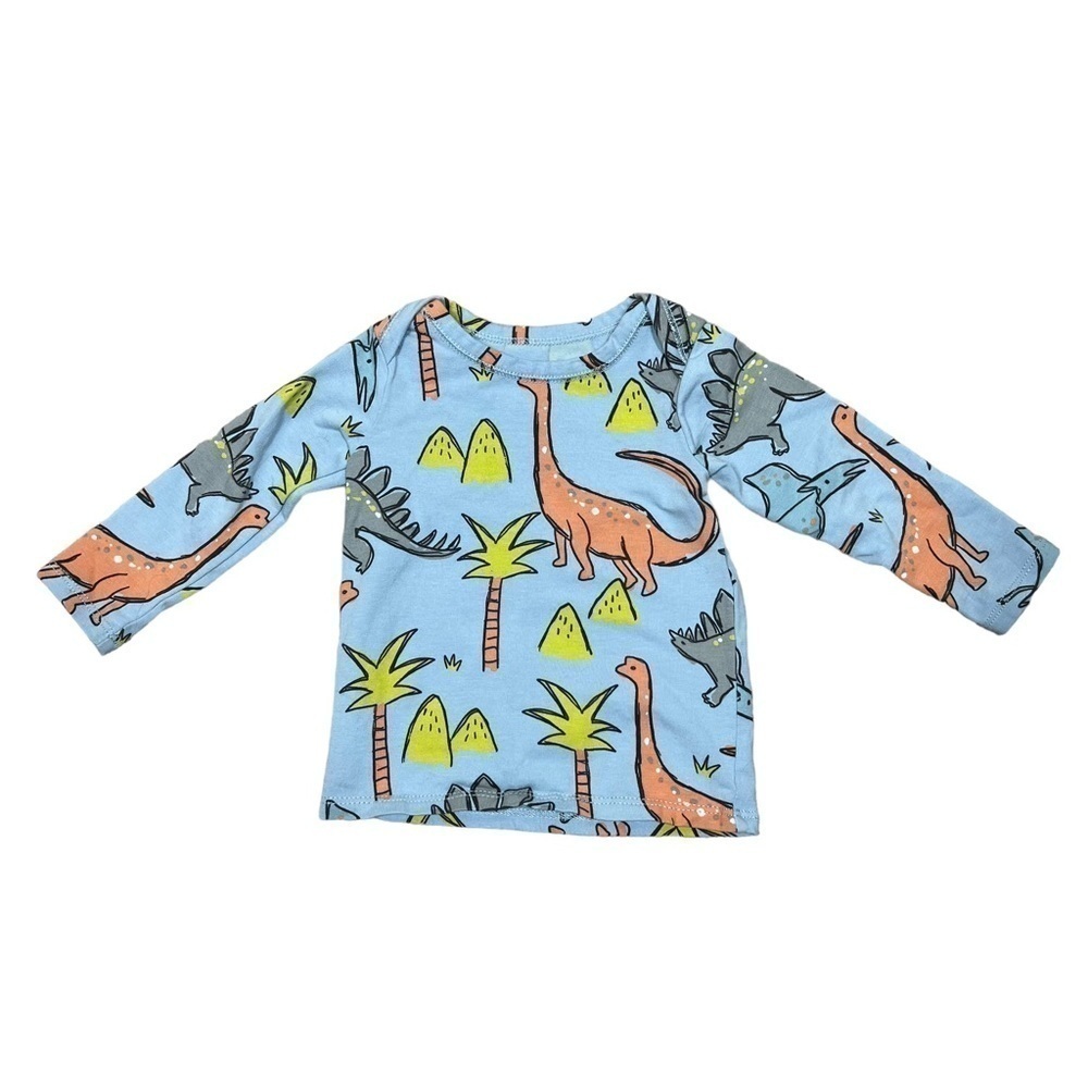 Tea Collection Infant Boys All Over Dinosaur Print Long Sleeve Shirt 0-3 Months